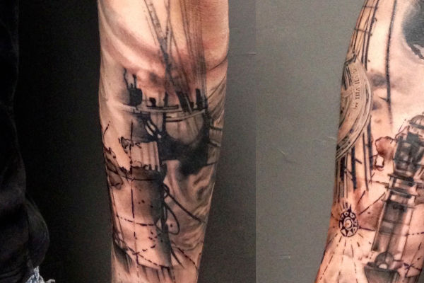 Photo d'un tatouage couvrant tout le bras par Virginie Tatouage