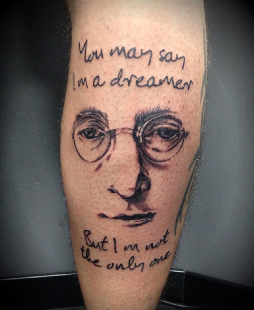 John Lenon potrait tattoo